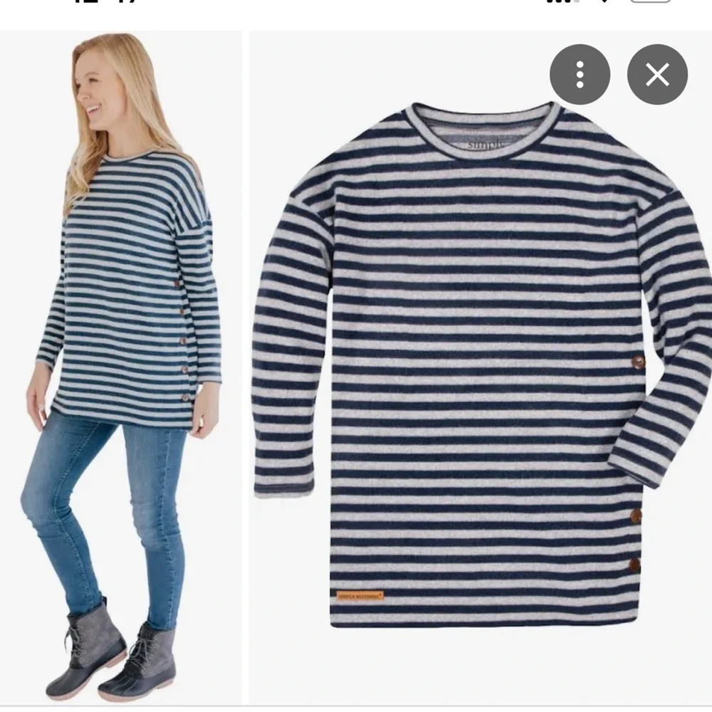 SIMPLY Southern Striped Sweater. Size Large - Picture 2 of 3